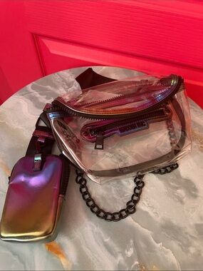 STEVE MADDEN RAINBOW/CLEAR EVENT BAG